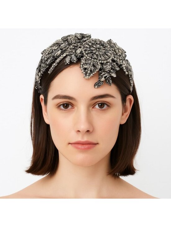 Elegant Rhinestone Headband for Women | Baroque Leaf Flower Hair Accessories